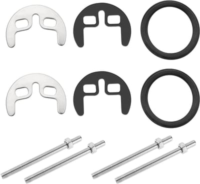 Dailygoods- Mengkraan Bevestigingsset - 2 Kits - Roestvrij Staal - Rubber - Schroeven 80 mm - Duurzaam en Betrouwbaar - Kraanbevestiging