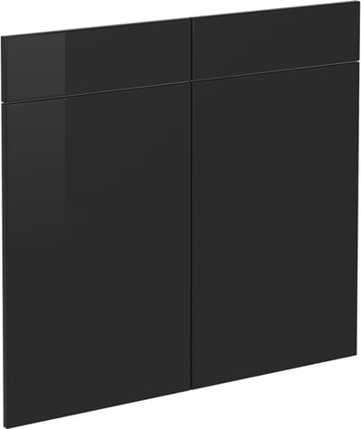 Vicco R-Line Keukenfront – 79.2 x 70.8 cm meubelfront voor de onderkast met lades Zwart hoogglans