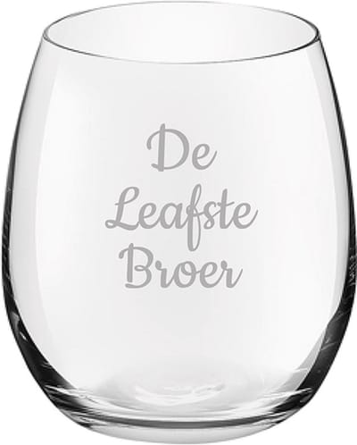 Gegraveerde Drinkglas 39cl De Leafste Broer