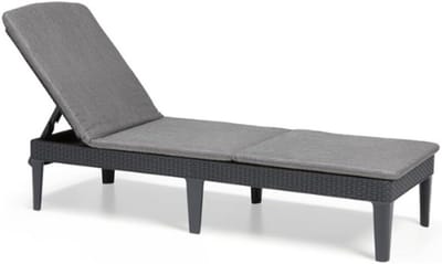 Thuys – Jaipur Zonneligstoel Voor Tuin – Inklapbare Ligstoel – Met Verstelbare Rugleuning – Grijze Tuinstoel – 58 x 187 x 29 cm