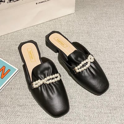 Koreaanse Versie van Mode Halve Pantoffels Dames Zomer Buitenkleding Baotou Luie Enkele Schoenen All-match Instappers Dames Pantoffels Zomer 40