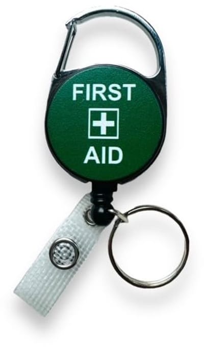 Intrekbare badgehaspel met riemclip voor EHBO