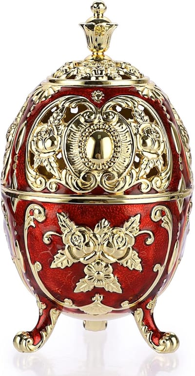 Famanu – Vintage rood metalen wierookvat met deksel, klassieke wierookhouder voor huis, slaapkamer of meditatieruimte