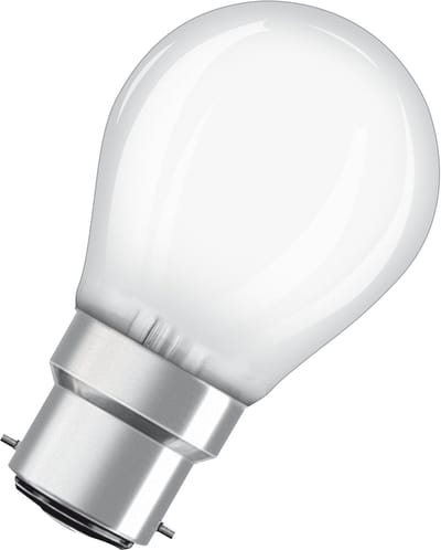 OSRAM LED-lamp Star mini bolvorm P40 filament, 2700 K warm wit, 3,4 W, B22d, mat, 470 lm, 15.000 h, voor tafel- en pendelarmaturen, niet-verblindend
