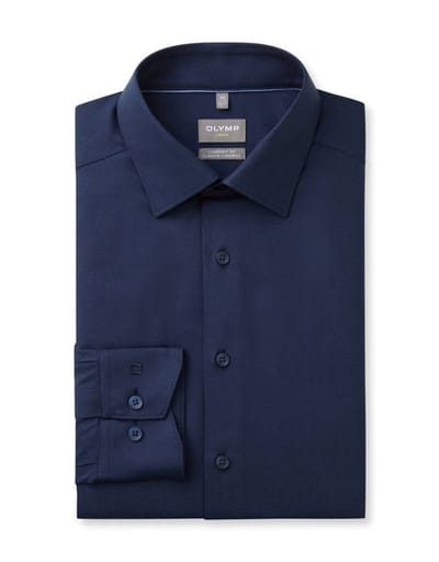 OLYMP Luxor 24/Seven Overhemd, Comfort Fit, New Kent, Marineblauw