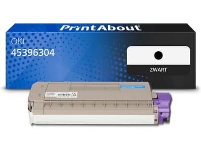 PrintAbout huismerk Toner 45396304 Zwart Geschikt voor OKI