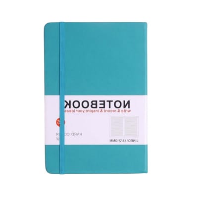 EXCITAT Journal notebook - dagboek - Hardcover notitieboek - met elastische sluiting en omslagvak - Blauwgroen