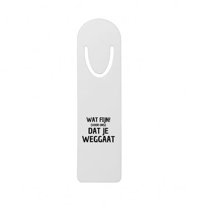 Hacebo® - Wat fijn dat je weggaat metalen boekenlegger - Afscheid bedank cadeau - collega's - werk - afscheidscadeau - verjaardagscadeau Bladwijzer boekenleggers - 12.7 cm x 3.2cm