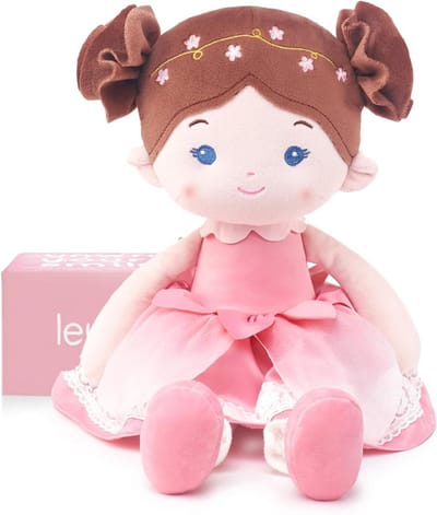 Zachte babypop - Stoffen pop Knuffelpop - Spelen en knuffelen - Hoogwaardige zachte stoffen - 40 cm - Roze