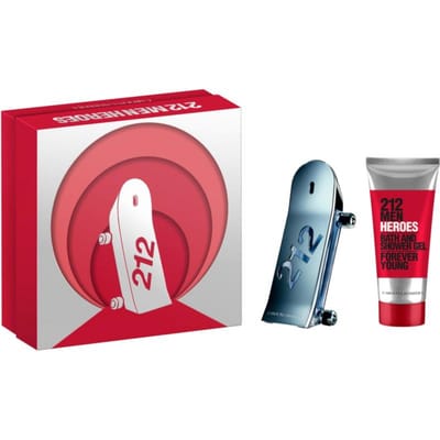Set Carolina Herrera: 212 Heroes, Eau De Toilette, Voor Mannen, 90 ml + 212 Heroes, Douchegel, Voor Alle Huidtypen, 100 ml