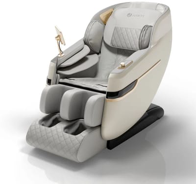 Massagestoel NAXOS - Volledige lichaamsmassagefunctie - Airbagmassagetechnologie - Wit/Grijs