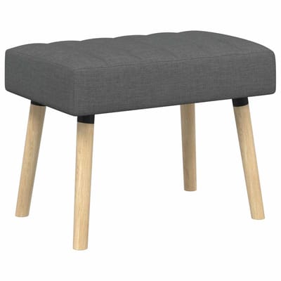vidaXL - Kanaalgeplooide - Bank - Donkergrijs - 60 - x - 40 - x - 45 - cm - Stof