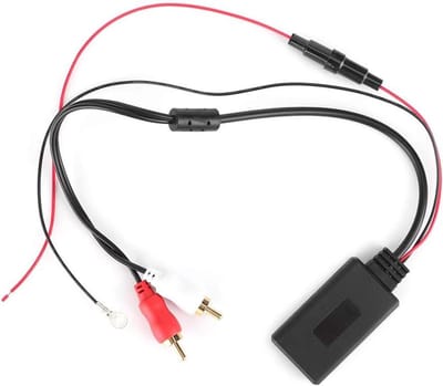 SnelShoppen - Bluetooth AUX Receiver Module 2 RCA Adapter voor Auto, MP5 MP3, ABS Materiaal, Zwart, Universele Car Audio Accessoire