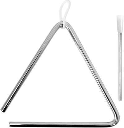 Muziek Driehoek - Percussie Instrument - Muziek Maken - Hoge Kwaliteit Staal - 15 cm - Zilver