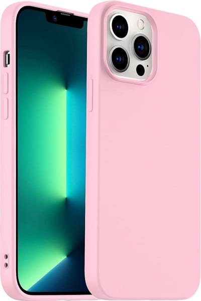 LuxeBass Siliconen hoesje geschikt voor Apple iPhone 14 Pro Max - Roze - telefoonhoes - gsm hoes - telefoonhoesje