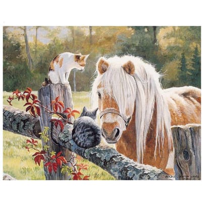 Image de cheval diamant broderie bricolage peinture diamant rond Animal diamant mosaïque point de croix 20X30CM beige