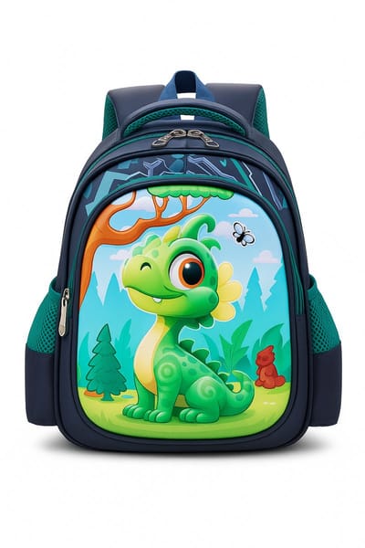 BoefieBoef DraakGroen Kinderrugzak 9L - Stoere Draak Schooltas Basisschool Jongens & Meisjes - Lichtgewicht (380g) Nylon Polyester - Cadeau - 31x25x12cm