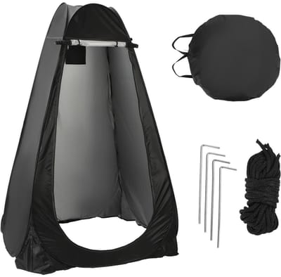 Outdoor Verandertent Toilet Tent - Camping Douche Tent Mobiele Buiten Privacy Toilet Tent - Draagbaar-ZWART.