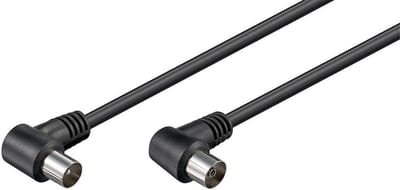 IEC (m) - IEC (v) coaxkabel / haaks - zwart - 5 meter