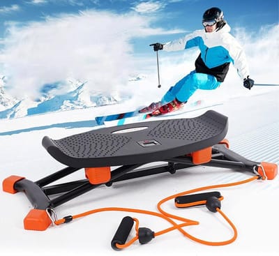 Indoor Ski Simulator - Core Trainer - Balans Verbeteren - Met Weerstandsbanden - 78.5 cm Lengte - Zwart