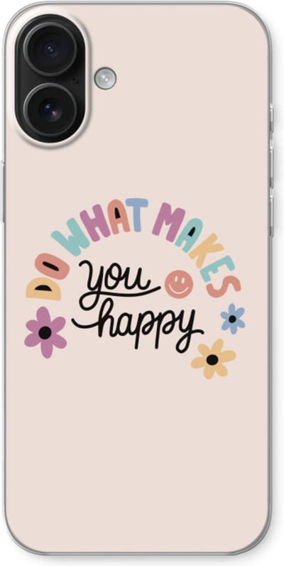 Case Company® - Hoesje geschikt voor iPhone 16 Plus hoesje - Happy days - Soft Cover Telefoonhoesje - Bescherming aan alle Kanten en Schermrand