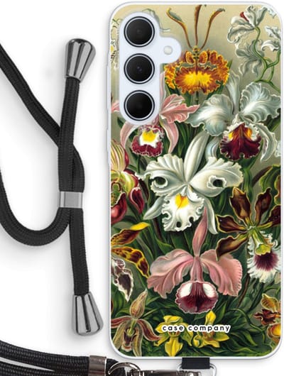 Case Company® - Hoesje met koord geschikt voor Samsung Galaxy A35 hoesje met Koord - Haeckel Orchidae - Telefoonhoesje met Zwart Koord - Bescherming aan alle Kanten en Over de Schermrand