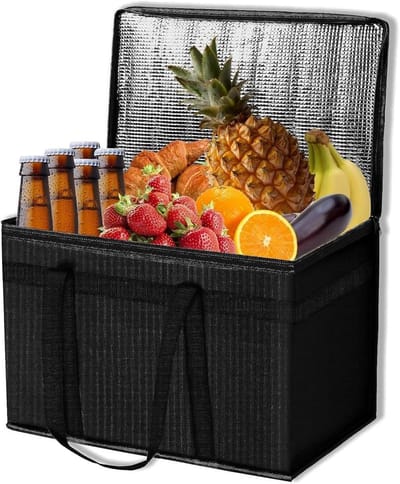 Koeltas voor Warm en Koud Voedsel, Grote Rits Tas voor Kamperen, BBQ, Winkelen en Reizen, Ideaal voor Gezinnen en Buitenactiviteiten
