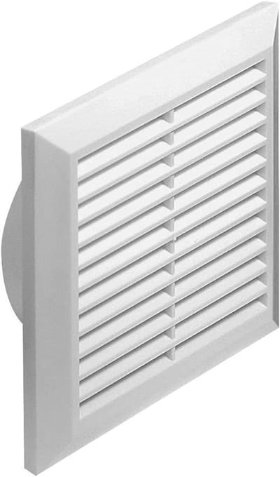 Ventilatierooster - Afzuigkap rooster - Luchtcirculatie verbeteren - Inclusief insectengaas - 170 x 170 mm - Wit
