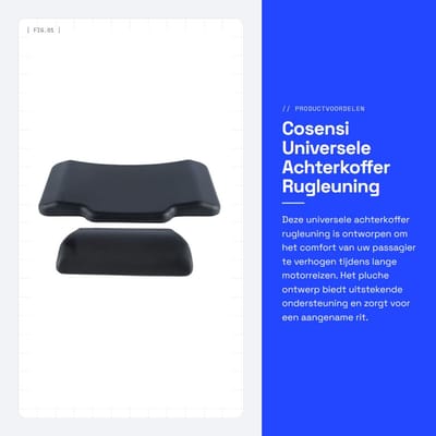 Dailygoods- Rugleuning Universeel - Achterkussen - Passagiersrugleuning - PU Leren - Ergonomisch Design - Verbeterd Comfort - Motorfiets Kussen