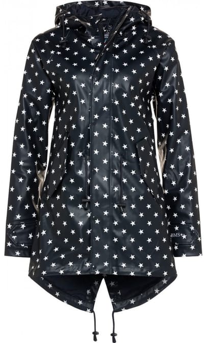 Donkerblauw met sterren dames regenjas / parka HafenCity® van BMS S
