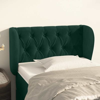 vidaXL - Hoofdbord - met - randen - 83x23x78/88 - cm - fluweel - donkergroen