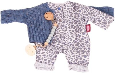 Götz Poppenkleding Kledingset Blauw Gevlekt 30 - 33 cm