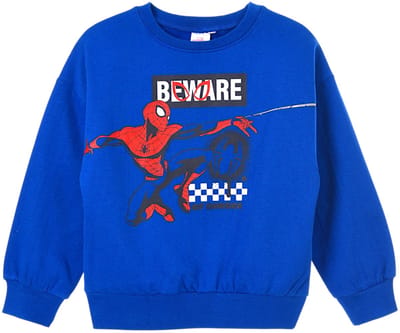 Marvel Spiderman Sweater - BEWARE - Blauw - Maat 98 (3 jaar)
