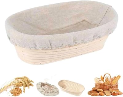 Brood Proofing Mand - Zuurdesem Mand - Brood Bakken - Handgemaakt Rotan - 25 cm - Meerkleurig