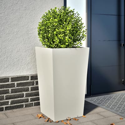 vidaXL - Plantenbak - 45x45x75 - cm - staal - wit