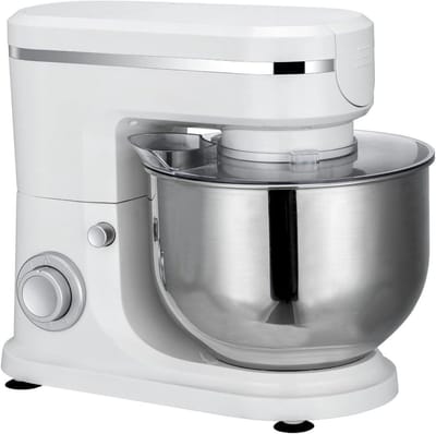 Keukenmixer Elektrisch - Keukenmachine Deeg - Bakken Thuis - 6 Liter RVS Kom - 6 Snelheden - Zilver