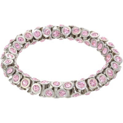 Behave – Armband – Roze – Zilverkleur – Elastisch – Kristal – Elastisch
