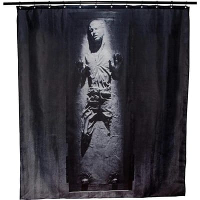 Fabriek Han Solo in Carboniet Stof Douchegordijn Zacht Polyester Grijs Badkamergordijn Set Accessoire voor Huisdecoratie met Haak 90x180cm