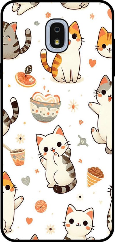 Smartphonica Telefoonhoesje Geschikt voor Samsung Galaxy J7 2018 met katten opdruk - TPU backcover case cat design geschikt voor Samsung Galaxy J7 2018