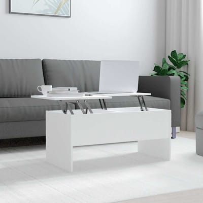vidaXL - Salontafel - 102x50,5x46,5 - cm - bewerkt - hout - wit