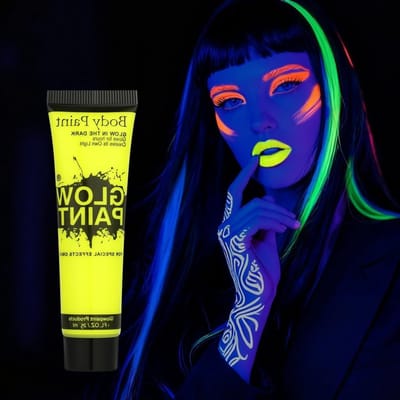 Neon UV Gezichtsverf 25 ml - Fluorescente Body Paint voor Kinderen, Halloween en Carnaval, Gezichtsverf voor Make-up en Feestjes