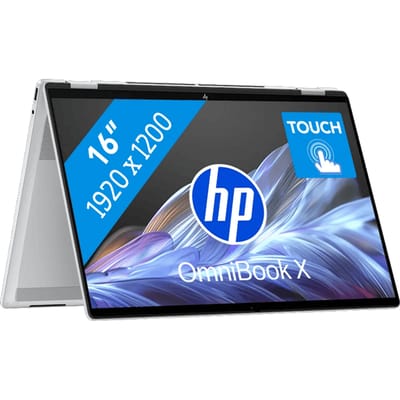 HP OmniBook X FlipNGAI 16-as0973nd Copilot+ PC Intel Core Ultra 7 256V Hybride (2-in-1) 40,6 cm (16") Touchscreen 2K 16 GB LPDDR5x-SDRAM 1 TB SSD Wi-Fi 6E (802.11ax) Windows 11 Home Zilver