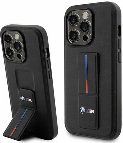 BMW M Tricolor Grip Back Case - Geschikt voor Apple iPhone 14 Pro Max (6.7") - Zwart