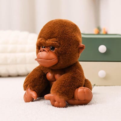 2030Cm Schattig Klein Gorilla Knuffeldier Aap Knuffeldieren Zacht Kussen Poppetje Lief Zittend Grappig Huisdecoratie Kinderen Cadeaus 15-20cm bruin