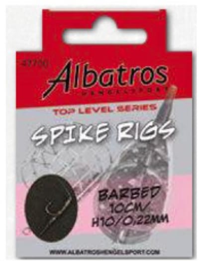 Albatros Top Level Spike Rig – Kant-en-klare onderlijn met aas-spike en haakmaat 16 – 10 cm – Ø 0,18 mm
