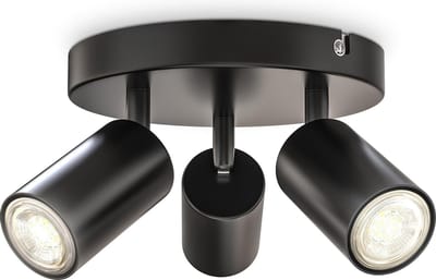 B.K.LICHT - Opbouwspot - plafondspot met 3 lichtpunten - zwarte opbouwspots - draaibar plafondlamp - kantelbaar - GU10 fitting