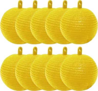 fruitvliegjes vanger- fruitvliegjes bestrijden-Hangende gele kleverige muggenballen - Multifunctionele ongediertebestrijding voor in de tuin en binnenshuis - Zonwerend - Waterdicht - Sterke aantrekkingskracht (verpakking van 10 - Geel - 8 cm)