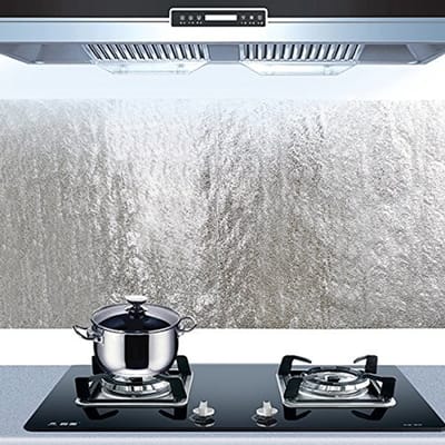 Cosensi - Aluminium Kitchen Oil Film - Anti-Oil Wand Sticker - Zelfklevend - Zilver - Keuken Bescherming - Ideaal voor Kasten - Voorkomt Vlekken