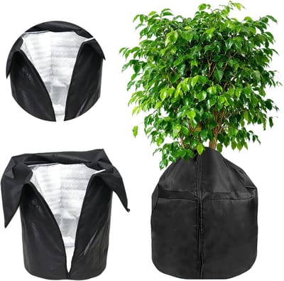 Beschermende Zak voor Planten 45 x 50 cm - Winterbescherming voor Potplanten, Heesters en Bomen met Rits en Trekkoord