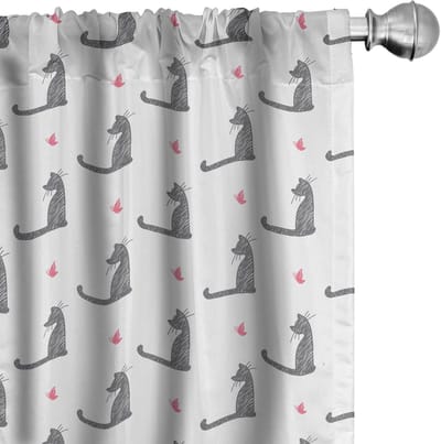ABAKUHAUS Kattenvordijnen – 2x75x175 cm – Microfaser – Halfdonker